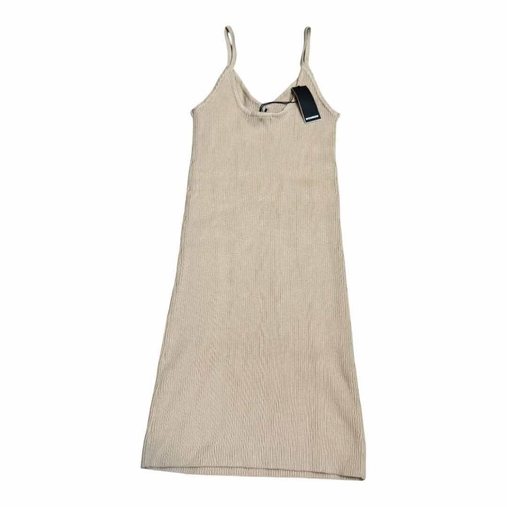 NWT $158 MONROW Ribbed Layered Mini Bodycon Stretchy Dress Large *Dress Only* - Picture 2 of 4